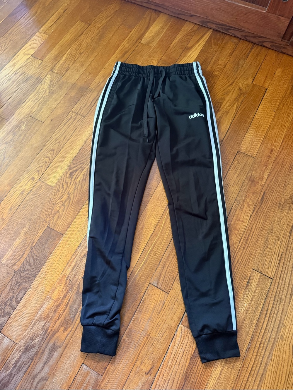 adidas Women’s Black Joggers with White Side Stripes